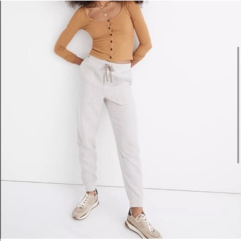Madewell Waffleback Loungewear Cream Joggers - Picture 2 of 8